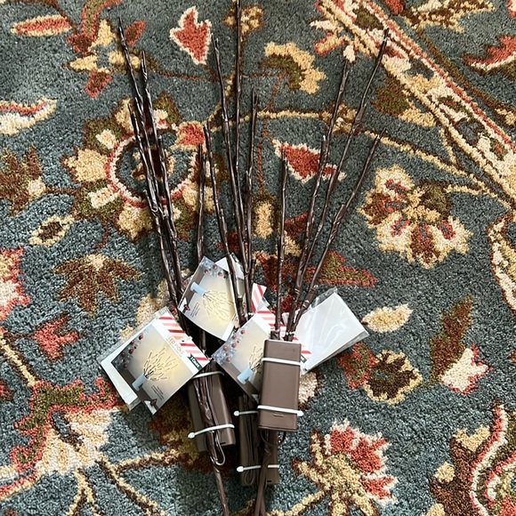 Set of three LED light up branches for Christmas holiday arrangements - Picture 2 of 3